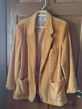 Women's Mustard Corduroy Blazer Jacket